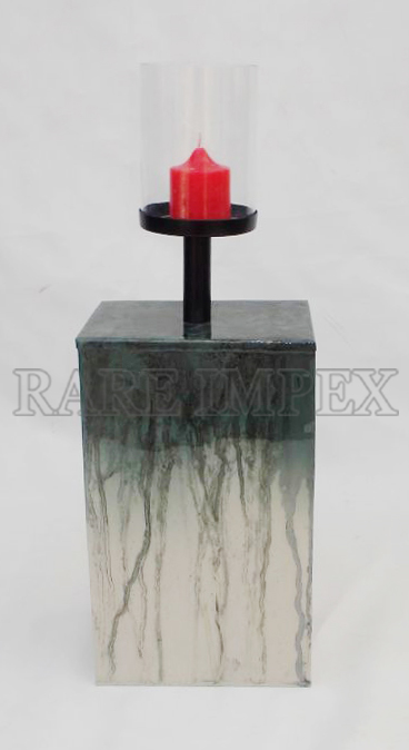 <span style="margin: 0px 0px 5px 0px; font-weight: 600;">RI-16002</span><br />Stone Finish Metal Candle Holder